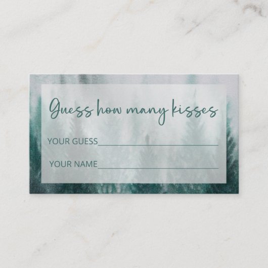 Carte D'accompagnement Pine Tree Forest devinez combien de baisers jeu nu (Devant)