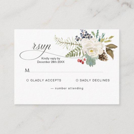 Carte D'accompagnement Pinery Rose d'hiver RSVP (Devant)