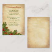 Carte D'accompagnement Pines Boughs Vacances Mariage d'hiver Insertion Ca (Devant / Derrière)