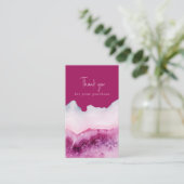 Carte D'accompagnement Pink agate effet merci pour votre achat (Debout devant)