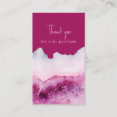 Carte D'accompagnement Pink agate effet merci pour votre achat (Devant)
