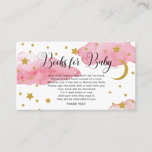 Carte D'accompagnement Pink and Gold Over the Moon Book (Devant)