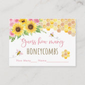 Carte D'accompagnement Pink Bee Sunflower Anniversaire Devinez Combien De (Devant)