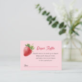 Carte D'accompagnement Pink Berry Sweet-Strawberry Diaper raffle ticket (Debout devant)