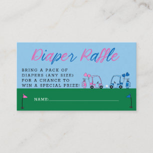 Carte D'accompagnement Pink Blue Golf Genre Révéler Déchets Raffle Ticket