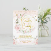 Carte D'accompagnement Pink Blush Floral Moon & Stars Livres pour Baby Gi (Debout devant)