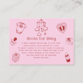 Carte D'accompagnement Pink “Books for Baby” Baby Shower (Devant)
