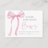 Carte D'accompagnement Pink Bow Anniversaire Devinez Combien De Jeu (Devant)