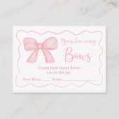 Carte D'accompagnement Pink Bow Anniversaire Devinez Combien De Jeu (Devant)