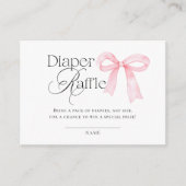 Carte D'accompagnement Pink Bow Baby Shower Diaper Raffle (Devant)