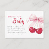 Carte D'accompagnement Pink Bow Cherries Books for Baby Card (Devant)
