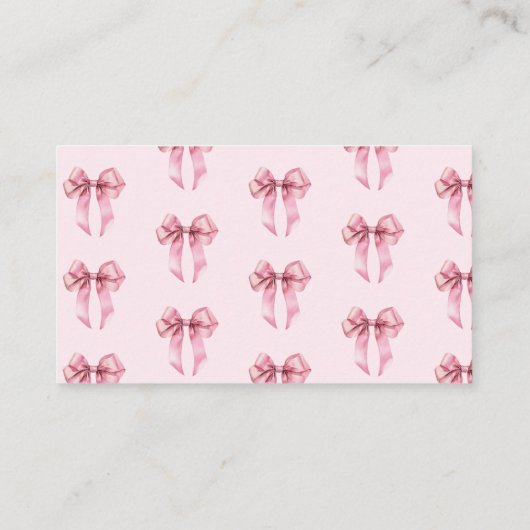 Carte D'accompagnement Pink Bow Combien d'arcs Baby shower jeu (Dos)