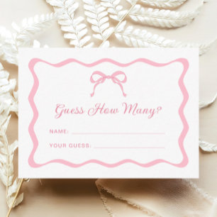 Carte D'accompagnement Pink Bow Devine Combien De Jeu