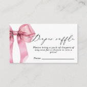 Carte D'accompagnement Pink Bow Diaper billet de tombole (Devant)