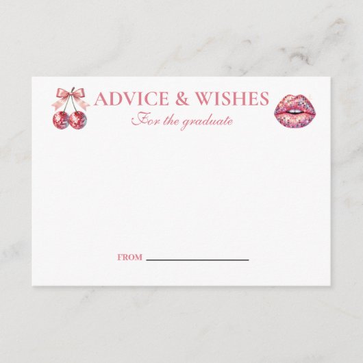 Carte D'accompagnement Pink Bow Disco Ball Party (Devant)