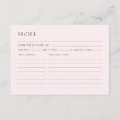 Carte D'accompagnement Pink Bow Floral Bridal Shower Recipe Request (Dos)