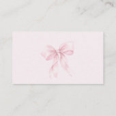 Carte D'accompagnement Pink Bow Floral Diaper billet de tombole (Dos)