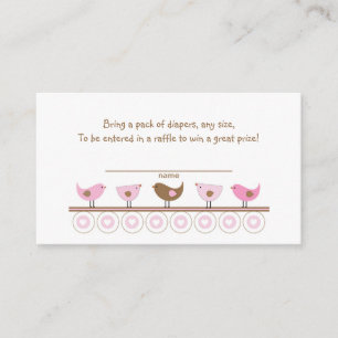 Carte D'accompagnement Pink Brown Birds Déchets Raffle Billets ou insérer