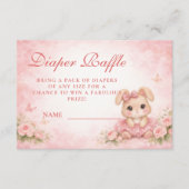 Carte D'accompagnement Pink Bunny Floral Diapper Raffle (Devant)