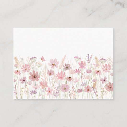 Carte D'accompagnement Pink Butterfly Wildflowers Baby Diaper Raffle (Dos)