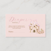 Carte D'accompagnement Pink Castle Princess Baby shower Déchets Raffle (Devant)
