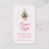 Carte D'accompagnement Pink Christmas Tree Diaper Raffle Baby Shower (Devant)