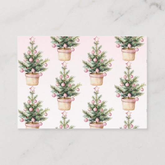 Carte D'accompagnement Pink Christmas Tree Winter Girl Diaper Raffle (Dos)