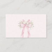 Carte D'accompagnement Pink Coquette Bow Books for baby (Dos)