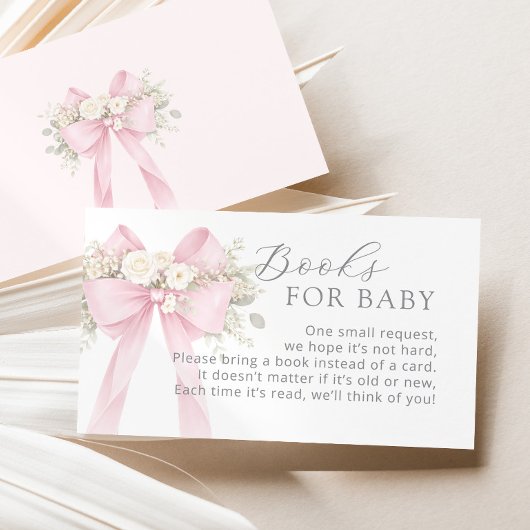 Carte D'accompagnement Pink Coquette Bow Books for baby