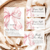 Carte D'accompagnement Pink Coquette Bow Books For Baby Card