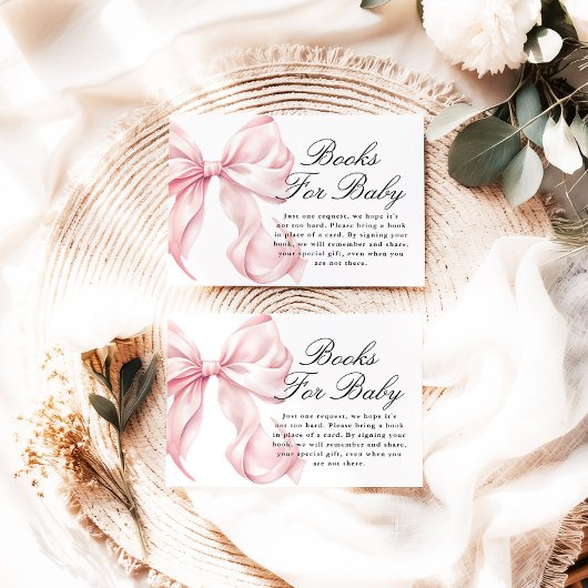 Carte D'accompagnement Pink Coquette Bow Books For Baby Card