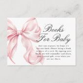 Carte D'accompagnement Pink Coquette Bow Books For Baby Card (Devant)