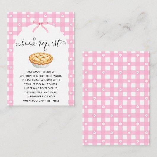 Carte D'accompagnement Pink Coquette Pie Book Request (Devant / Derrière)