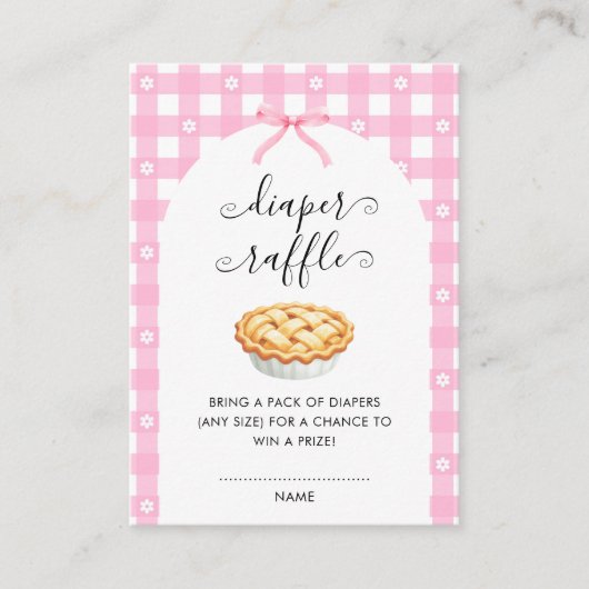 Carte D'accompagnement Pink Coquette Pie Diaper Raffle (Devant)