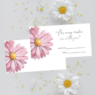 Carte D'accompagnement Pink Daisy - Devinez combien de bonbons jeu