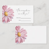 Carte D'accompagnement Pink Daisy - Devinez combien de marguerites jeu (Devant / Derrière)