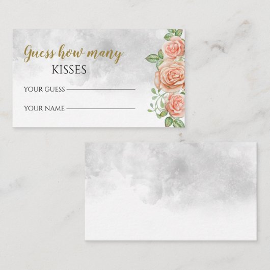 Carte D'accompagnement Pink devine combien de baisers jeu de nage (Devant / Derrière)