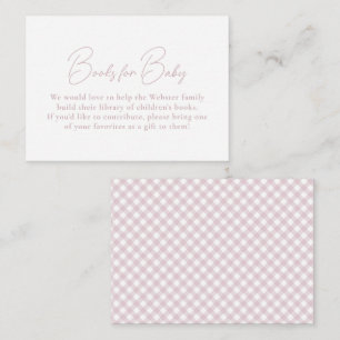 Carte D'accompagnement Pink en vichy livres simples mignons pour le baby 
