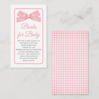 Pink En vichy vérifier Bow Baby shower Livres pour
