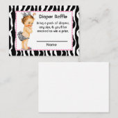 Carte D'accompagnement Pink et Zebra Imprimer Petite Princesse Barreau Ra (Devant / Derrière)