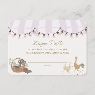 Carte D'accompagnement Pink Farmers Market Agritourisme Raffle Insérer