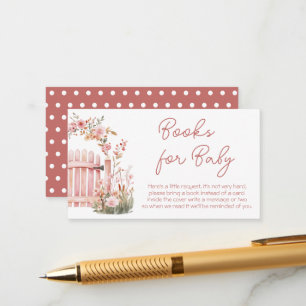 Carte D'accompagnement Pink Floral Baby in Bloom Baby shower Livres