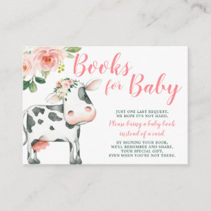 Carte D'accompagnement Pink Floral Cow Girl Baby shower Demande de réserv