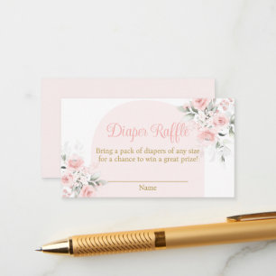 Carte D'accompagnement Pink Floral Espagnol Déchets Raffle Baby shower fi