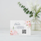 Carte D'accompagnement Pink Floral Spring Wedding QR code Details Insert (Debout devant)