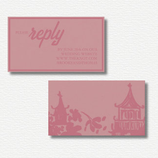 Carte D'accompagnement Pink Floral Watercolor Wedding