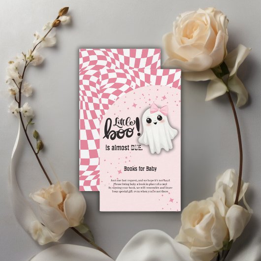 Carte D'accompagnement Pink Ghost Little Boo est presque dû Baby shower