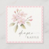 Carte D'accompagnement Pink Gingham Baby Shower Diaper Raffle (Devant)