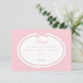 Carte D'accompagnement Pink Gingham Coquette Bow Details Card (Debout devant)