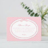 Carte D'accompagnement Pink Gingham Coquette Bow Share a Recipe (Debout devant)